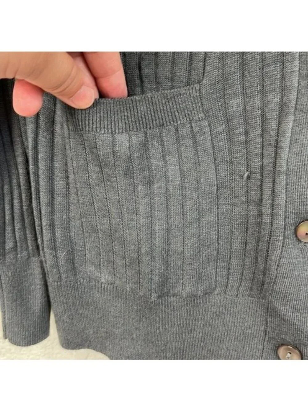 The Reset R Label Cashmere Ribbed Cardigan Sweater - Picture 3 of 7